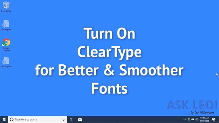 how to adjust font clarity in windows 10